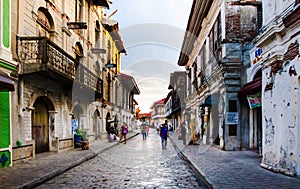 Historic street of Calle Crisologo, Vigan, Ilocos Sur, Philippines