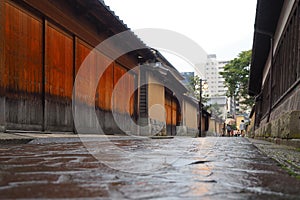 Historic street in Kanazawa, Japan
