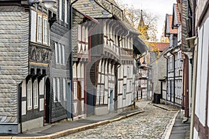 Historic street in the old town of Goslar photo