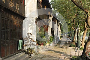 The historic street and traditional building besides Yuehe Old Street(Jiaxing,Zhejiang)