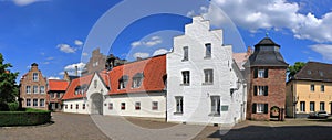 Historic Suitbertus Stiftsplatz Town Square in Kaiserswerth, Duesseldorf, North Rhine-Westphalia, Germany photo