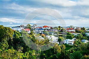 Historic surburbs of Napier, a beautiful coastal city on New Zealand's North Island, set amid the renowned wine photo