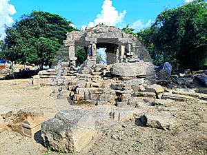 The historic  temple of rocks with beautiful clouds