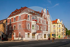 A historic tenement house in the Polish city of Nysa.