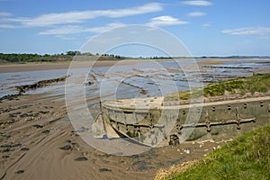 Historic tidal river bank erosion protection scheme at Purton Hulks, Gloucestershire, UK