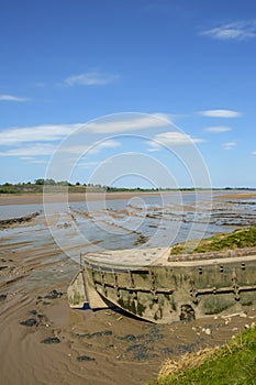 Historic tidal river bank erosion protection scheme at Purton Hulks, Gloucestershire, UK