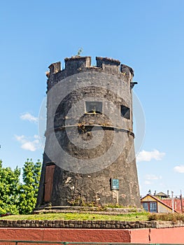 Historic torreon of Valdivia city. Historic torreon of los canelos with blue clear sky in Valdivia, Chile