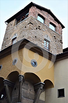 Historic tower located on the Arno side of Palazzo Pitti in Florence.