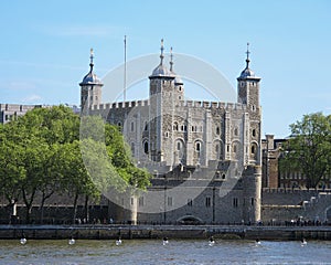 Historic Tower of London Castle, Next to the River Thames, in En