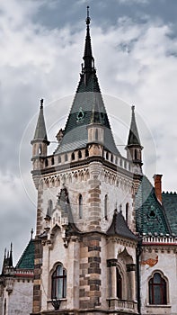 Historic tower of the old villa in Kosice, Slovakia