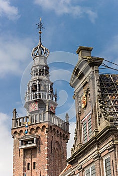 Historic tower and waag building in Monnickendam