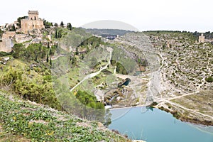 The historic town of Alarcon and the Jucar River gorge