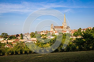 Historic town of Autun with famous Cathedrale Saint-Lazare d`Autun, Burgundy, France photo