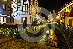 Historic town bad muenstereifel germany in the evening