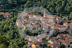 Historic town of Bakar in green forest, Croatia