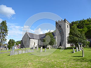 Historic town church and churchyard photo