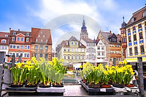 Historic town of Coburg main square Marktplatz view