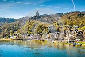 Historic town of Cochem with Moselle river, Rheinland-Pfalz, Germany