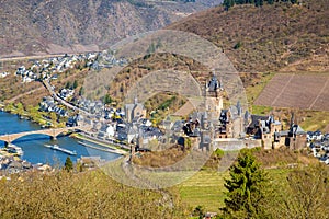 Historic town of Cochem with Moselle river, Rheinland-Pfalz, Germany