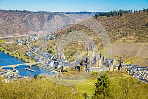 Historic town of Cochem with Moselle river, Rheinland-Pfalz, Germany