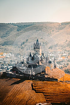 Historic town of Cochem with Reichsburg, Rheinland-Pfalz, Germany