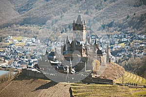 Historic town of Cochem with Reichsburg, Rheinland-Pfalz, Germany