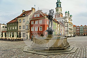 Historic town hall architecture in Poznan