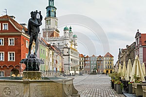 Historic town hall architecture in Poznan