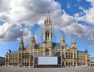 Historic town hall of vienna-austria on a sunny da