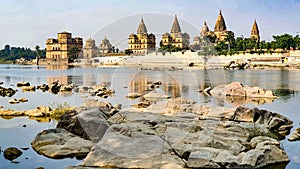 The historic town of Orchha, nestled on the banks of river Betwa, Madhyapradesh, India