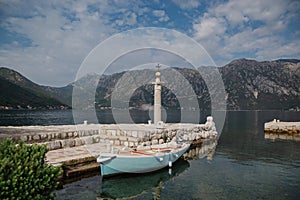 Historic town Perast on coast of Boka Kotor bay