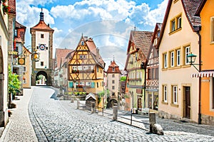 Historic town of Rothenburg ob der Tauber, Bavaria, Germany