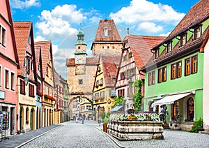 Historic town of Rothenburg ob der Tauber, Bavaria, Germany photo