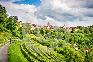 Historic town of Rothenburg ob der Tauber, Franconia, Bavaria, Germany