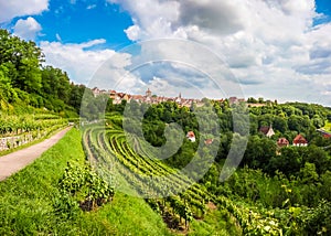 Historic town of Rothenburg ob der Tauber, Franconia, Bavaria, Germany