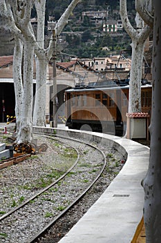 Historic train Ferrocarril de Soller in Mallorca