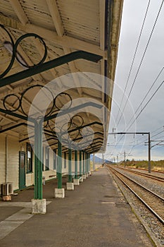 Historic train station at National Park, New Zealand