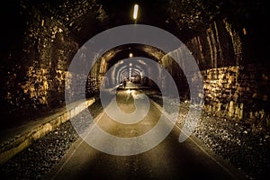 Historic tunnels on Mensal Trail abandoned and underground in the Peak District