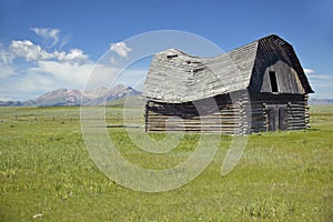 Historic turn of the century barn and deserted ranch in Centennial Valley, MT photo