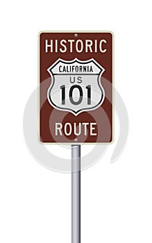Historic U.S. Route 101 road sign photo