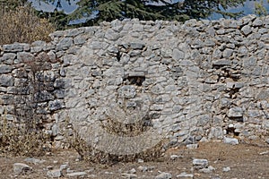 Historic unexplored remains of a stone church in Sarande Albania photo