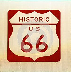 Historic US Route 66 sign
