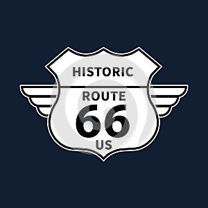 historic us route 66. Vector illustration decorative design