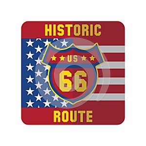 historic us route 66. Vector illustration decorative design