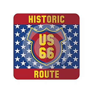 historic us route 66. Vector illustration decorative design