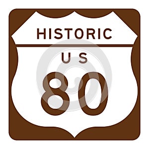 Historic US route 80 sign