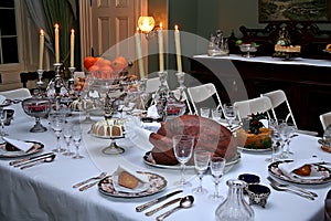 Historic victorian meal of Christmas.