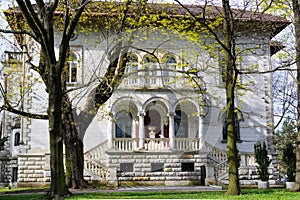 Historic villa in the park.