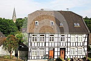 Historic village Gruiten, timbered village near Mettmann, in Germany