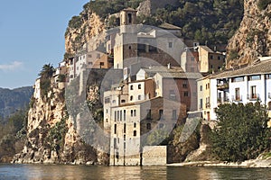 Historic village with medieval castle. Miravet, Tarragona. Catalunya, Spain